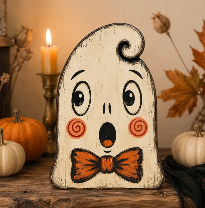 Vintage Halloween Wooden Character Tabletop Decor