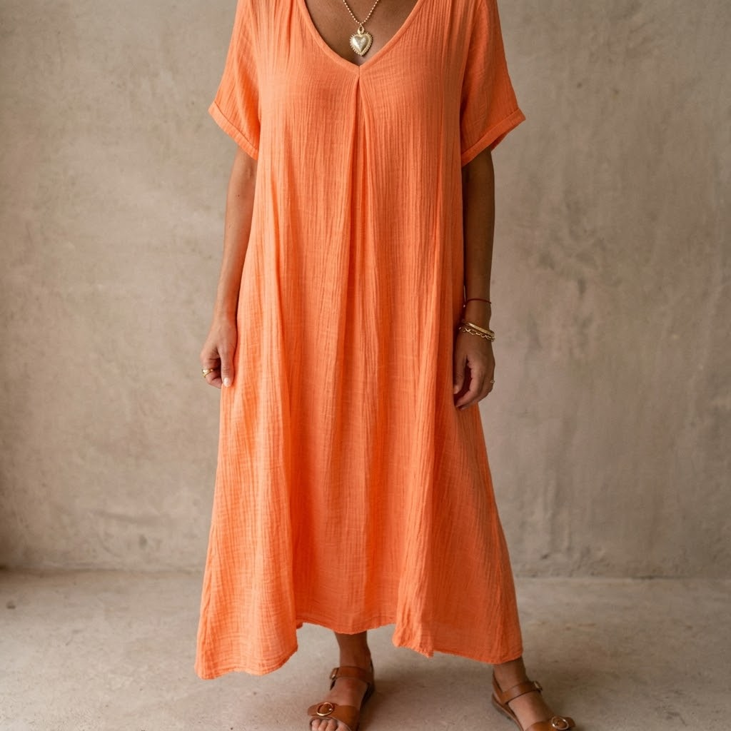 – Lunessa™ – Breezy Cotton Linen Summer Dress