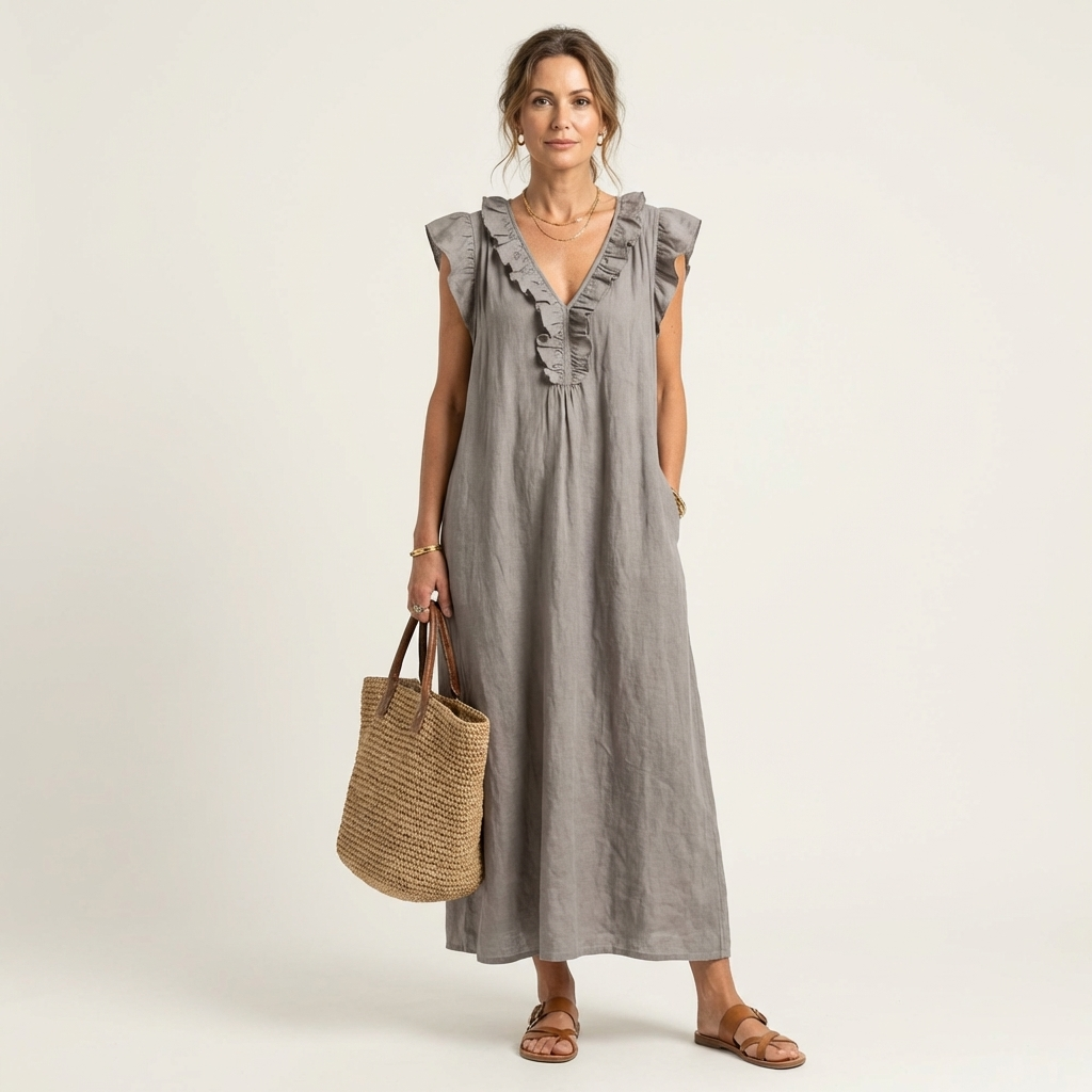 Josette Maxi Dress - Fluid Elegance with Ruffles