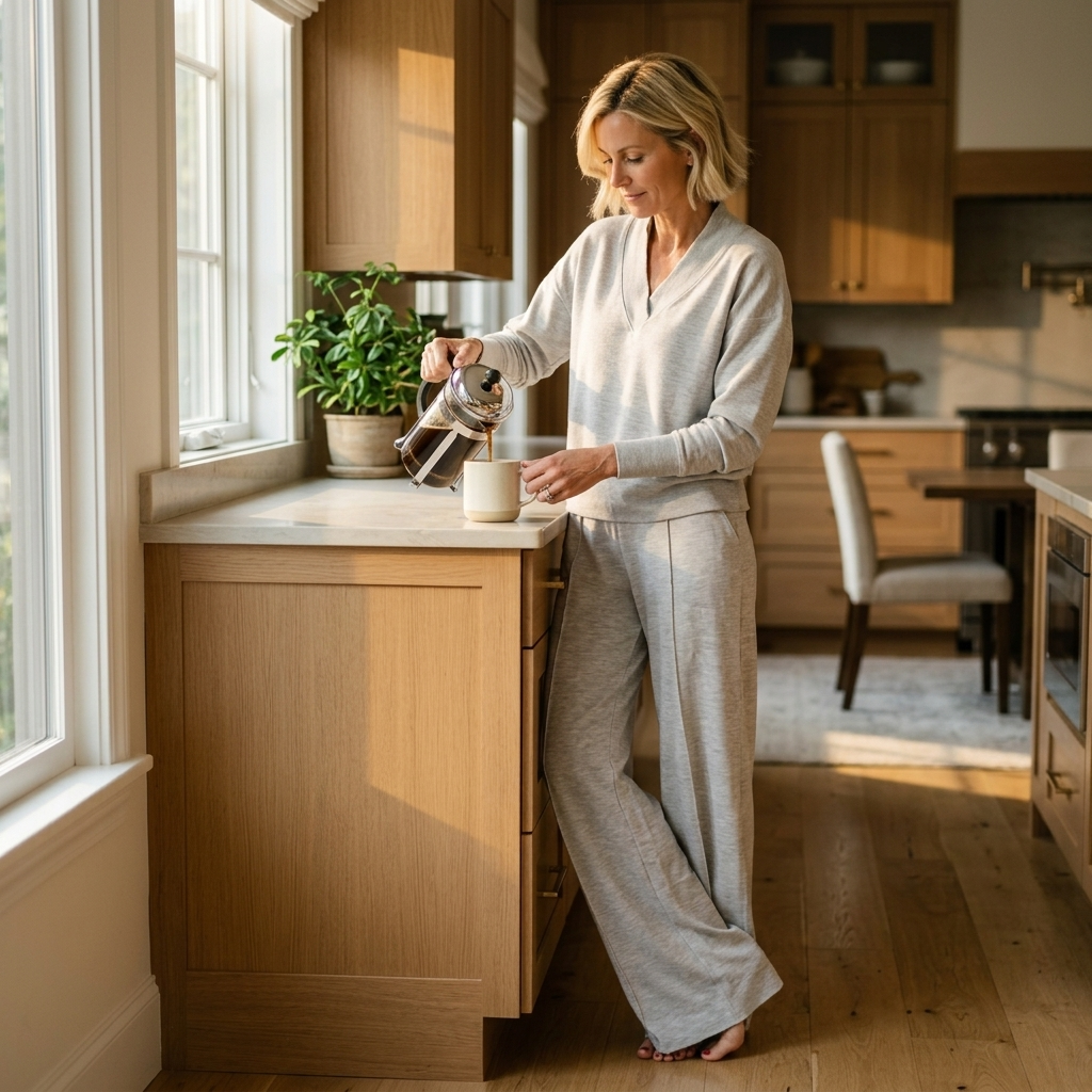 –Soft Knit Sweater and Wide Leg Pants Set