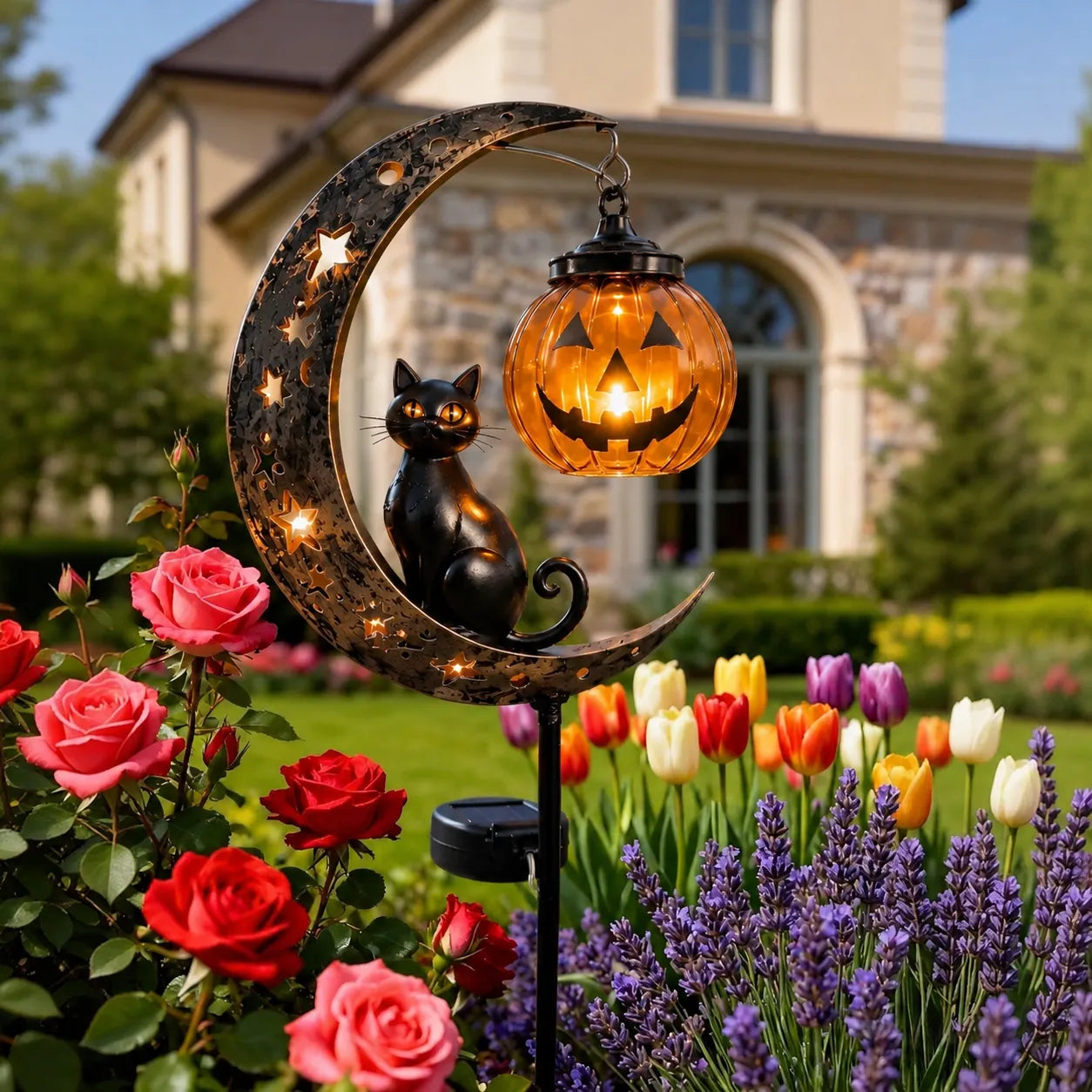 🔥Summer Sale 49% OFF🔥 - 🎃Solar Halloween Black Cat Garden Stake Light