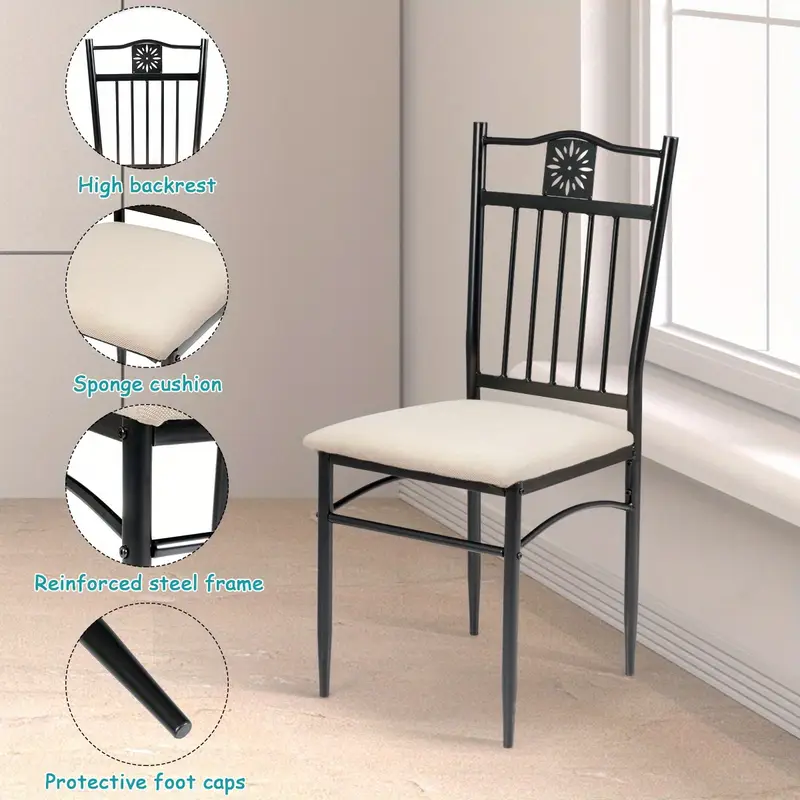 Conjunto de comedor Giantex de 5 piezas, mesa de metal y 4 sillas, muebles de cocina y desayuno