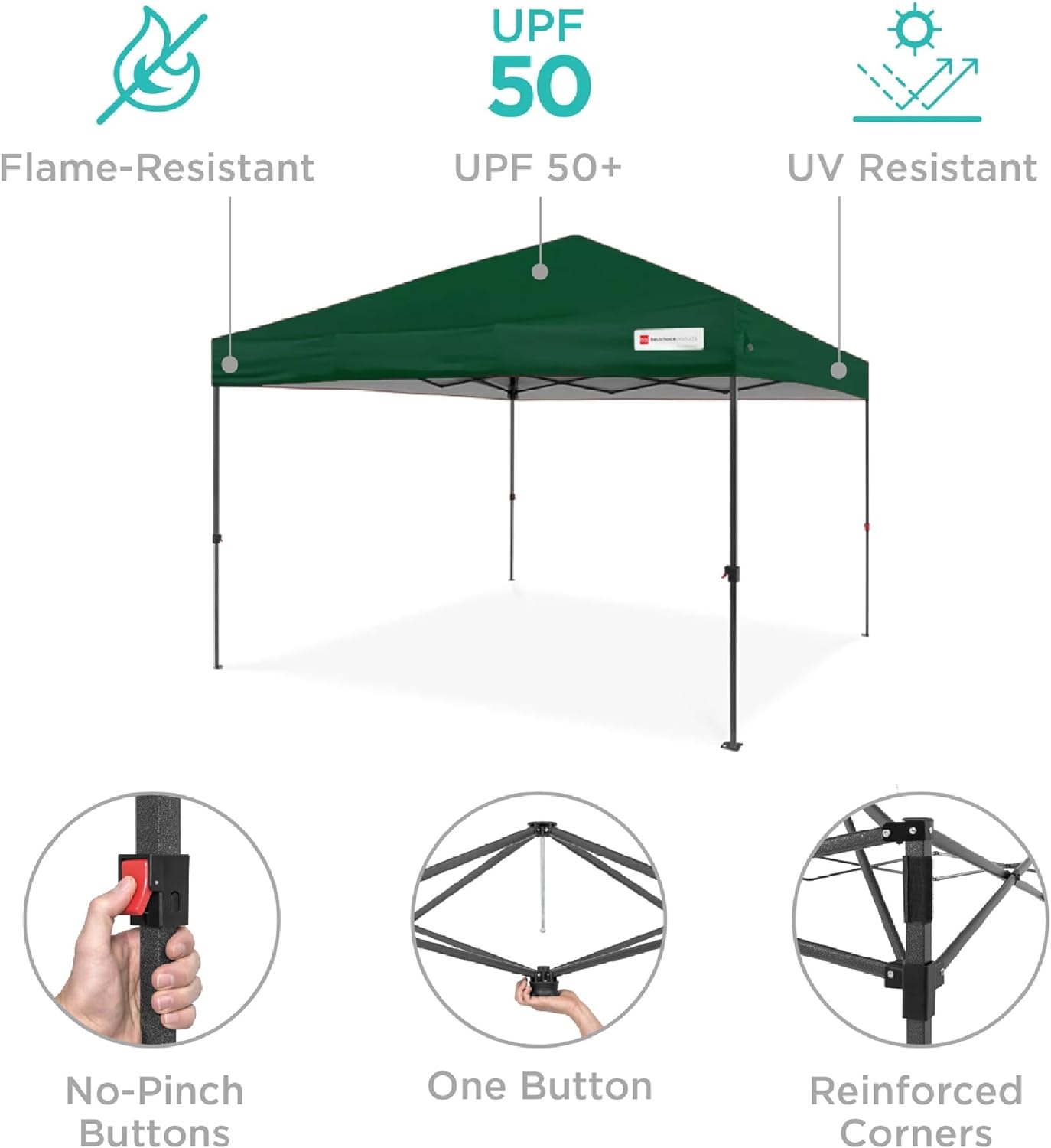 Best Choice Products - Toldo de armado fácil de 1 persona con un botón, tienda portátil e instantánea, funda, 3 x 3 metros, 4 bolsas de peso, color azul