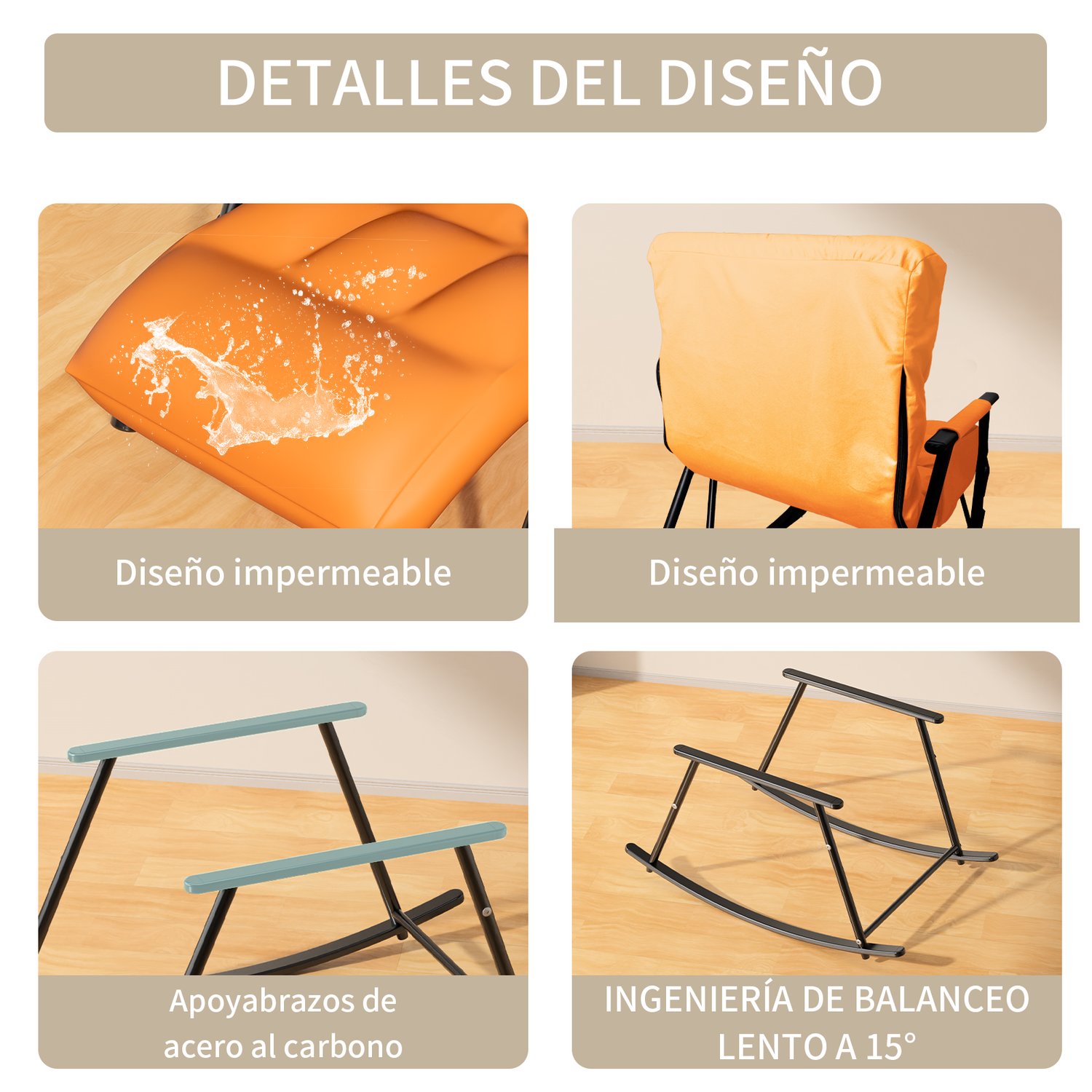 Silla Mecedora Hogar Sillones Tejido Impermeable