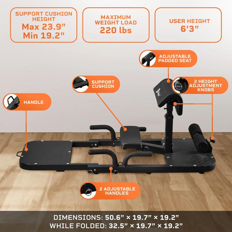 Máquina de elevación de cadera LifePro GluteBlast - Estación de gimnasio plegable para el hogar para tonificar glúteos y brindar soporte lumbar | Equipo de entrenamiento ajustable con GARANTÍA DE POR VIDA