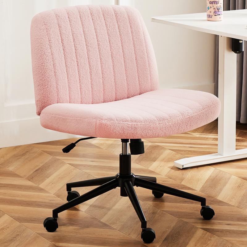 【Star Furniture】Silla cruzada ajustable en altura con o sin ruedas - Sillas de oficina giratorias anchas para escritorio o lectura en casa