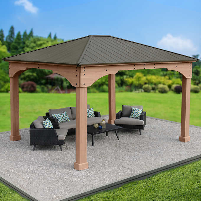 Yardistry 12’ x 14’ Grand Gazebo with Aluminum Roof