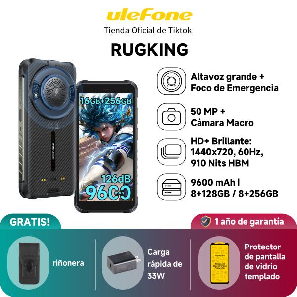 Envío Rápido¡El celular más ruidoso!  Ulefone RugKing con sonido de 126dB es perfecto para albañiles y trabajo pesado. ¡Indestructible y suena como bocina!-