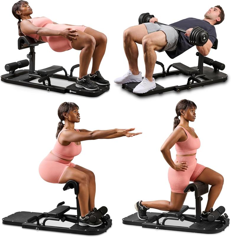 Máquina de elevación de cadera LifePro GluteBlast - Estación de gimnasio plegable para el hogar para tonificar glúteos y brindar soporte lumbar | Equipo de entrenamiento ajustable con GARANTÍA DE POR VIDA