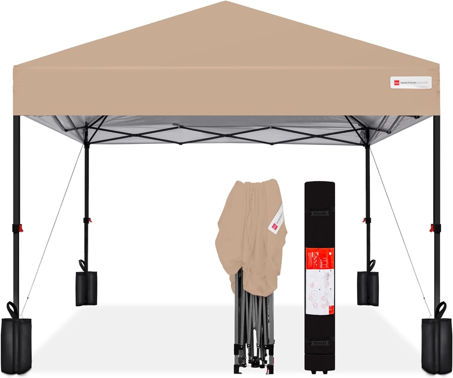 Best Choice Products - Toldo de armado fácil de 1 persona con un botón, tienda portátil e instantánea, funda, 3 x 3 metros, 4 bolsas de peso, color azul
