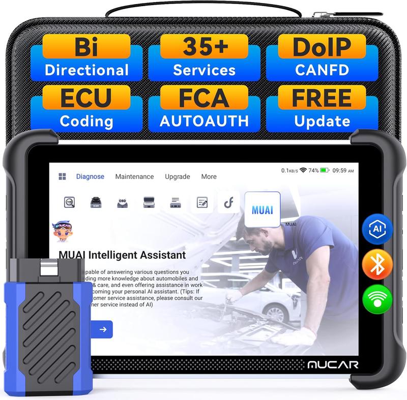 Escáner OBD2 892BT para automoción con IA, actualización gratuita de por vida, escáner OBD2 de sistema completo, codificación de ECU, herramienta de diagnóstico OBD2 bidireccional, 35 servicios, FCA Autoauth, CANFD y DoIP.