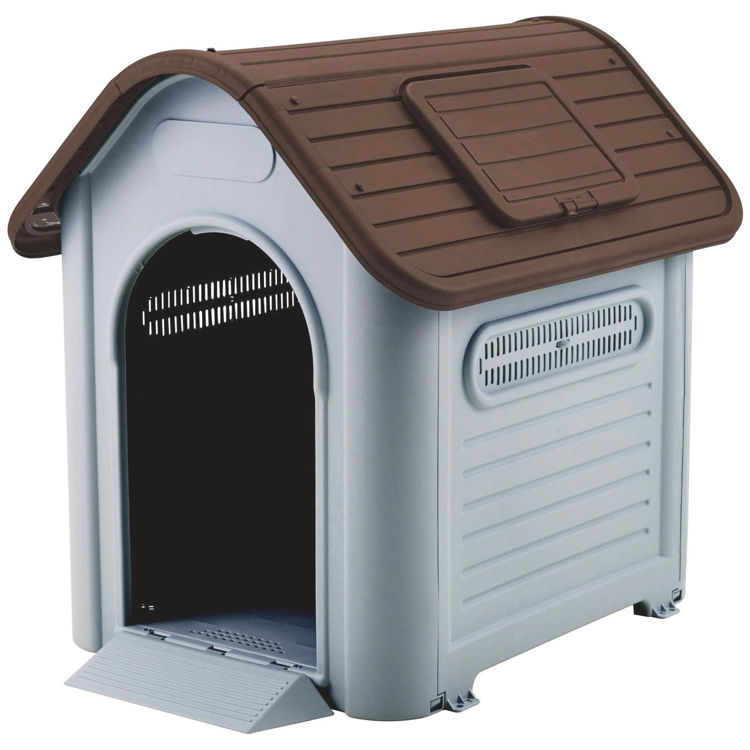Casa XL para Perro 96x82x107 cm Café/Gris claro