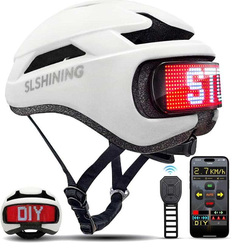 Casco de ciclismo SLSHINING, accesorio deportivo de protección duradera con LED y control remoto. Ventilado para todas las estaciones, protección térmica y certificado por la CPSC.
