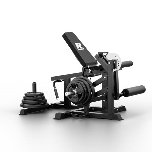RITFIT PLC01 Equipo multifuncional 3 en 1 para gimnasio en casa: máquina de extensión de piernas, flexión de piernas, aparato para ejercitar los glúteos, capacidad de 147 kg (325 lb), 4 ángulos de respaldo ajustables, discos de peso de 5 cm (2 pulgadas),