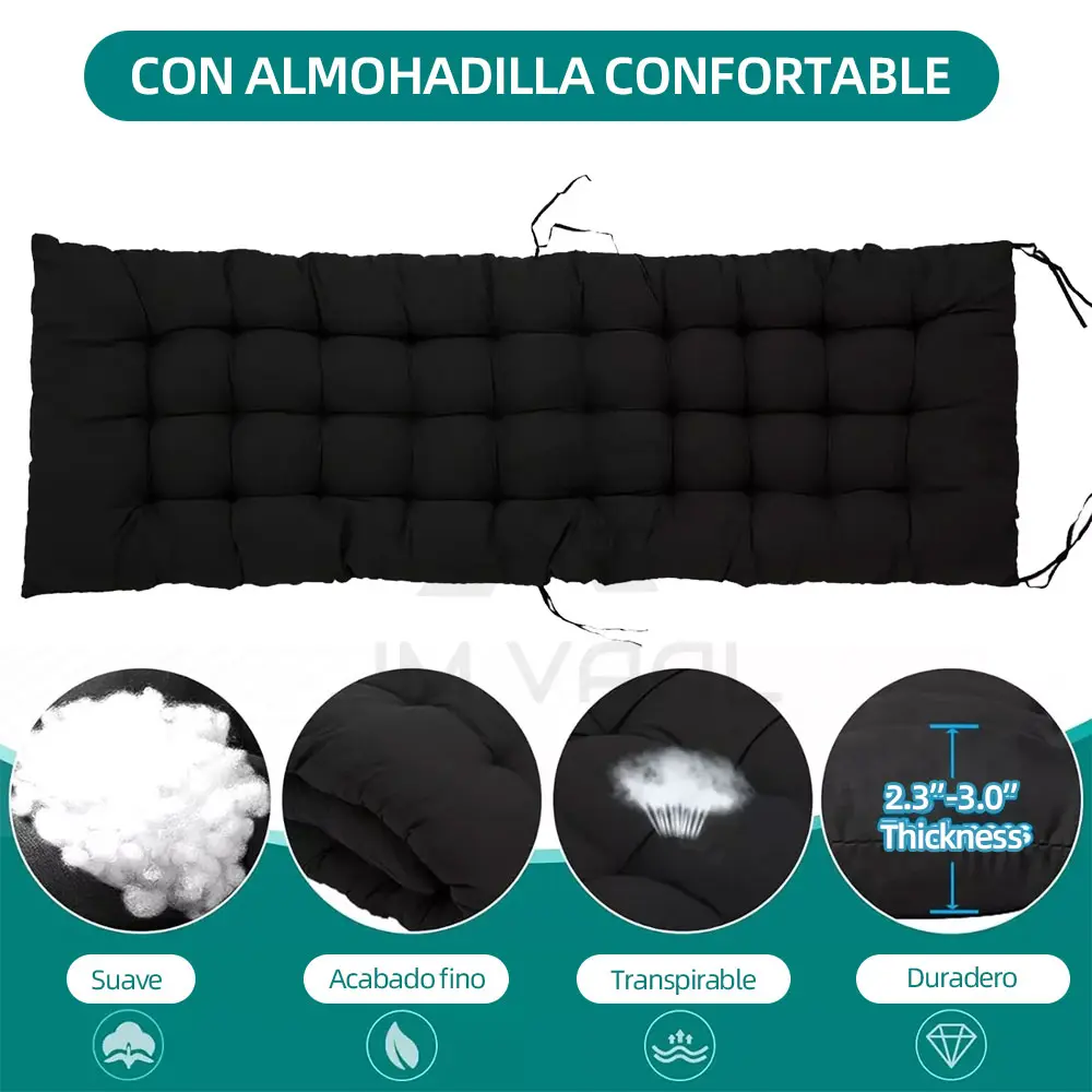 Catre Plegable Premium con Cojín Ajustable a Gravedad Cero a 170° Doble Uso para Sentarse y Acostarse Color Negro Silla Reclinable Ergonómica Sillón Reclinable Portátil