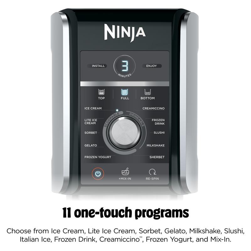 Máquina para hacer helados y postres congelados Ninja CREAMi XL Deluxe 11 en 1 - NC501