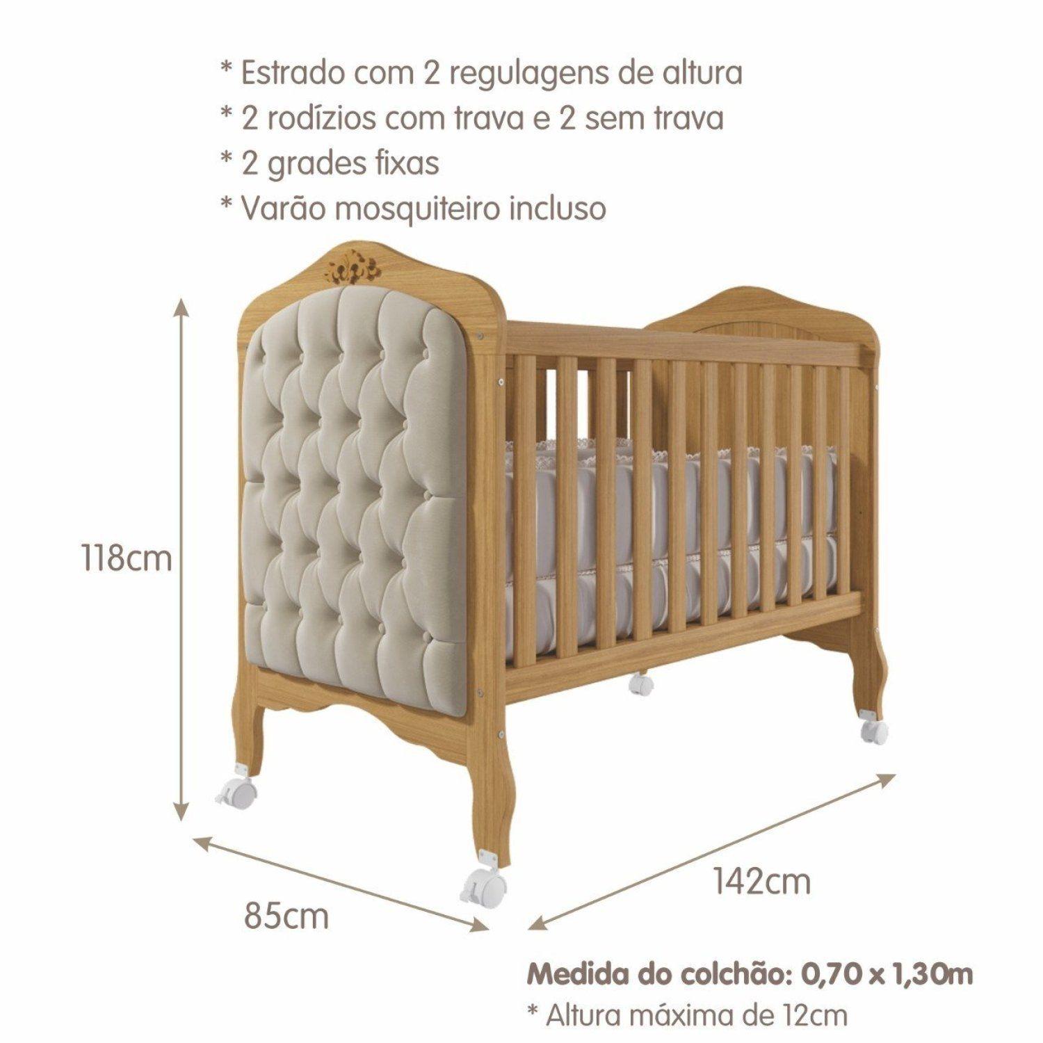 Minicama tipo cuna con muebles capitoné Alegria Espresso