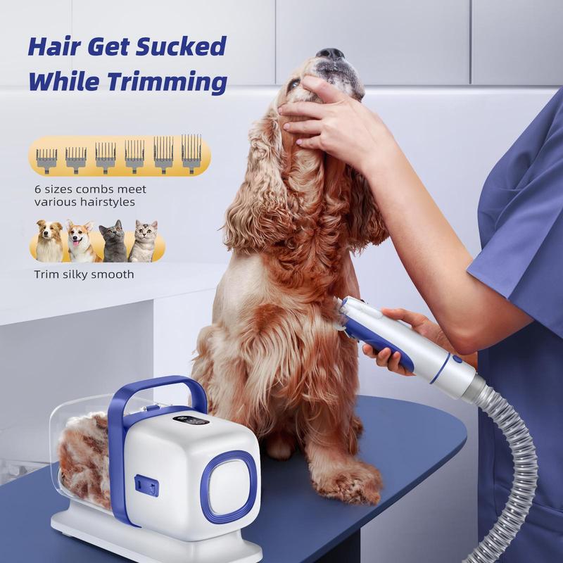 Kit de aseo para mascotas BUENKEE 5 en 1 con aspiradora, cortapelos para perros, cepillo para mudar el pelo y herramienta de limpieza: productos de aseo silenciosos para perros y gatos (Oferta por tiempo limitado)