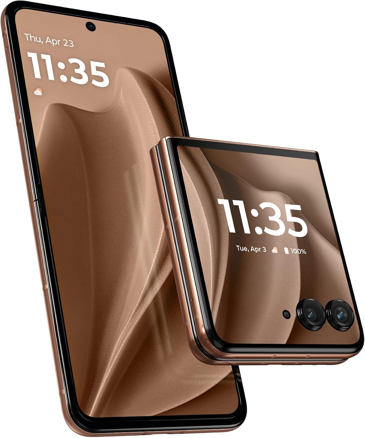 RAZR+ 2025 | Desbloqueado | Hecho para US 12/256GB | Cámara de 50MP | Pantone Mocha Mousse (Reacondicionado)