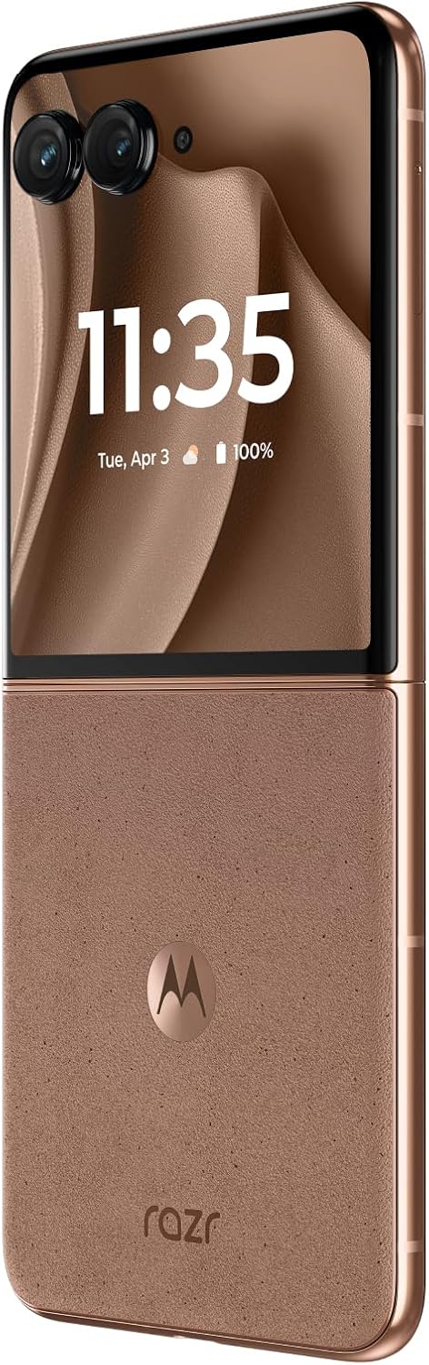 RAZR+ 2025 | Desbloqueado | Hecho para US 12/256GB | Cámara de 50MP | Pantone Mocha Mousse (Reacondicionado)