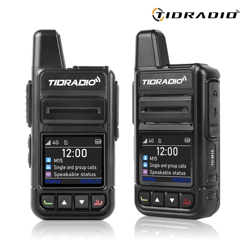 Radio POC TIDRADIO M15 Global Walkie Talkies PTT de por vida con alcance de 5000 millas, red 4G, radio bidireccional, batería de 3000 mAh, 72 horas de duración, cifrado ASE256 para equipos/familias/actividades al aire libre/caza/logística/flotas/construcc