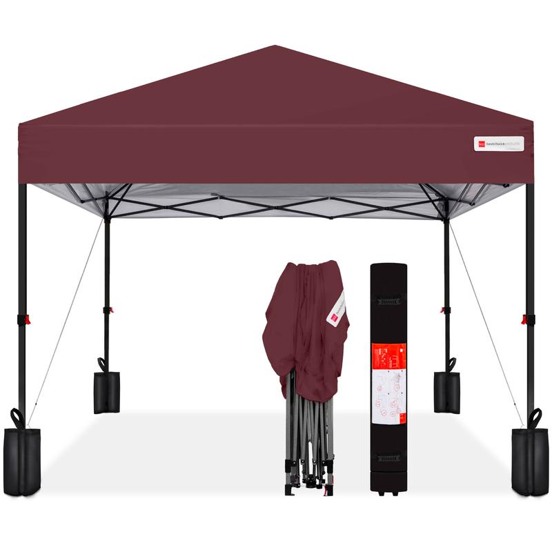 Toldo plegable de fácil montaje de 3x3 metros con instalación mediante un solo botón, estuche con ruedas y 4 bolsas de peso.