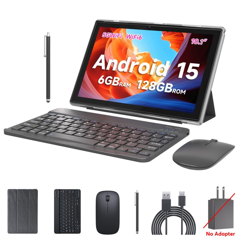 Tableta PEICHENG 2026 Android 16.0 con pantalla IPS de 10.1", 20 GB de RAM (6+14 GB), 128 GB de ROM (ampliable hasta 1 TB), procesador Octa-Core de 2.2 GHz, certificación GMS, WiFi 6, 5G y Bluetooth 5.0. Paquete de tablet perfecto para el trabajo y el oci