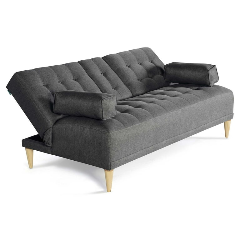 Sofá Cama Makora Queen con Memory Foam Color Oxford Lino Respaldo Reclinable de 3 Posiciones