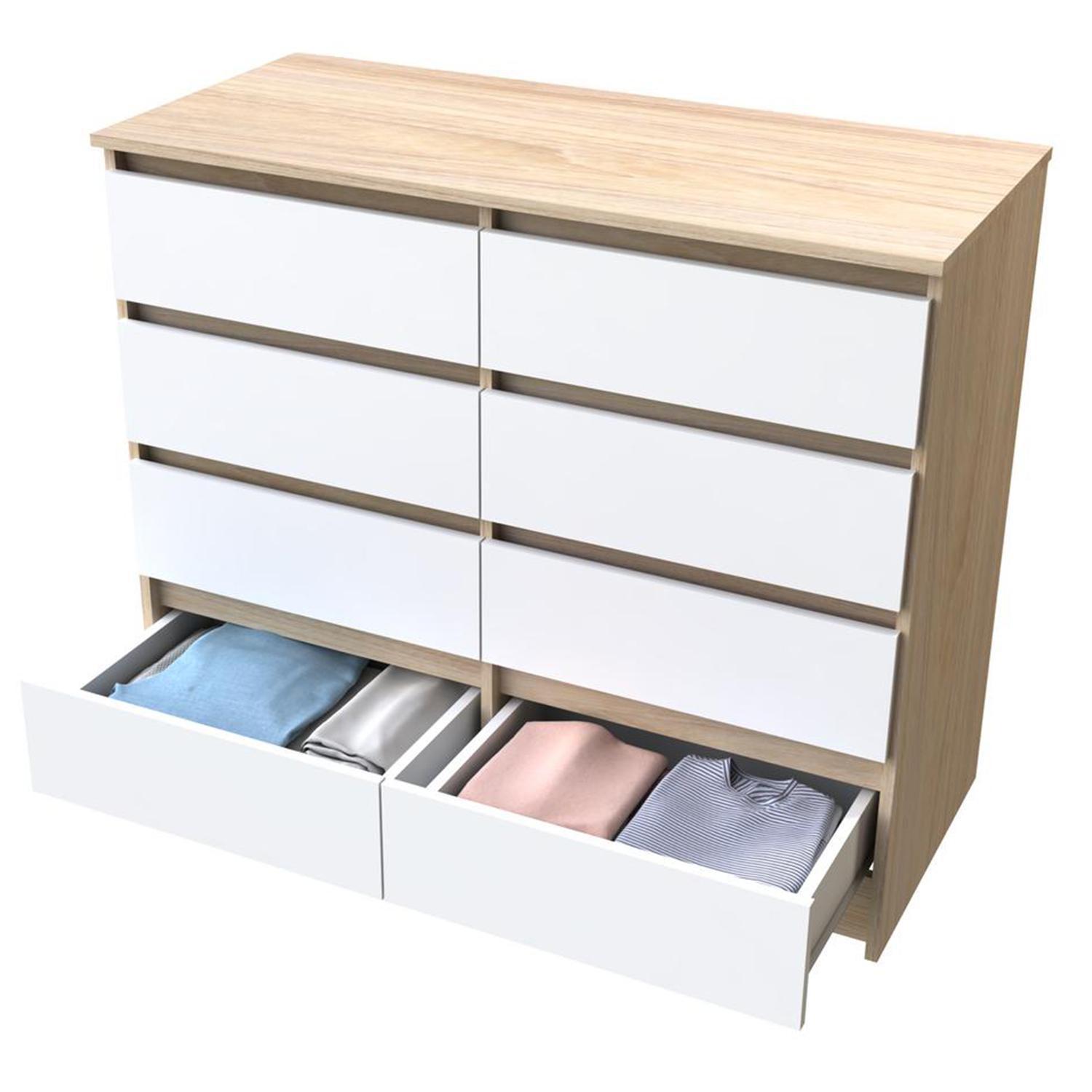 Cómoda 8 Cajón(es) Austria 100x85x45 cm Olmo Blanco