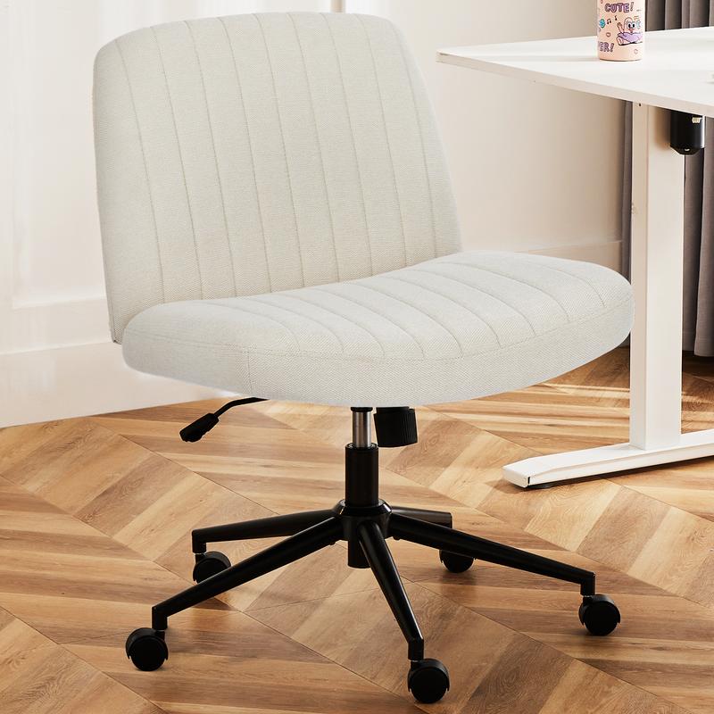 【Star Furniture】Silla cruzada ajustable en altura con o sin ruedas - Sillas de oficina giratorias anchas para escritorio o lectura en casa