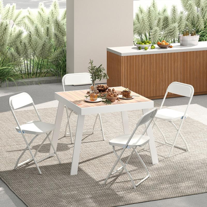 Sillas plegables de plástico Sweet Furniture F con capacidad para 150 kg, sillas plegables de metal resistentes, fáciles de usar y almacenar.