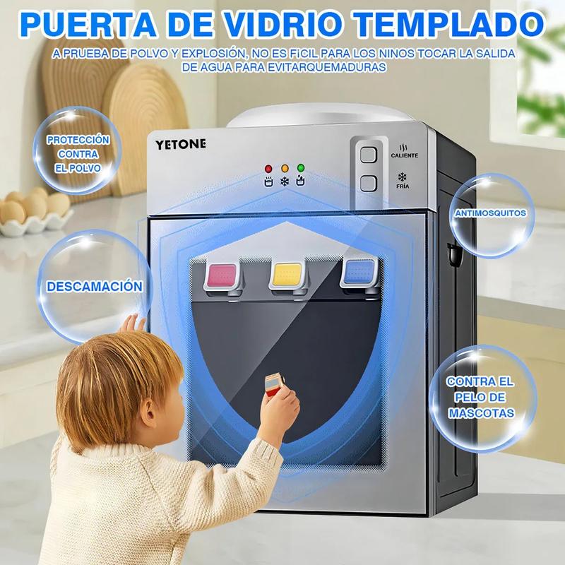 Dispensador de Agua Fría y Caliente de Mesa | 3 Temperaturas | Acero Inoxidable 304 | 110V