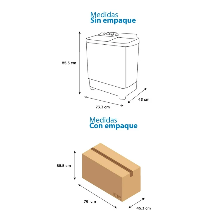 Lavadora Semiautomática Doble Tina 11 Kg Blanca Impulsor