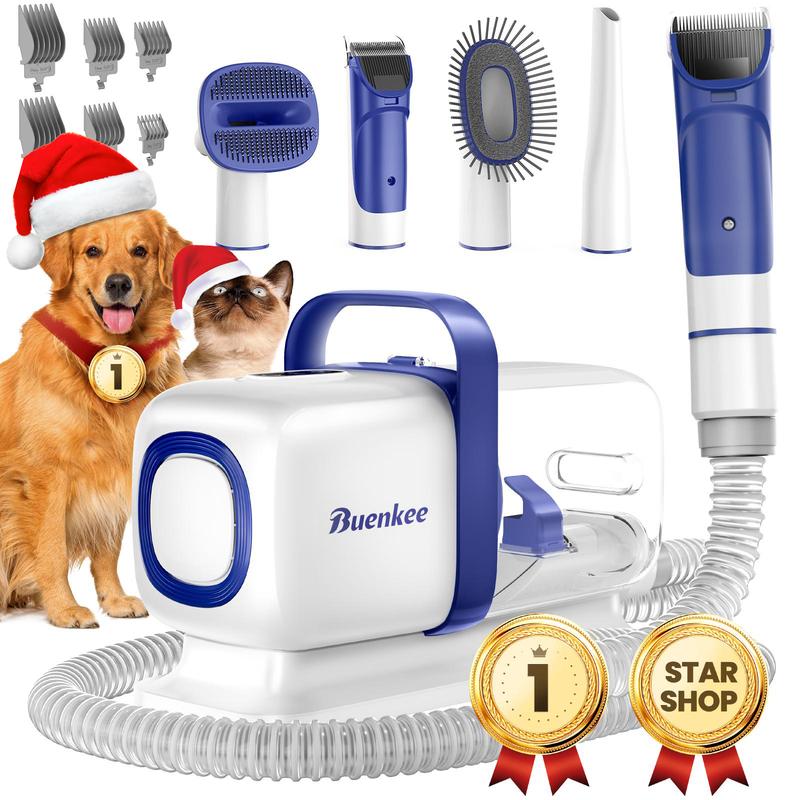 Kit de aseo para mascotas BUENKEE 5 en 1 con aspiradora, cortapelos para perros, cepillo para mudar el pelo y herramienta de limpieza: productos de aseo silenciosos para perros y gatos (Oferta por tiempo limitado)