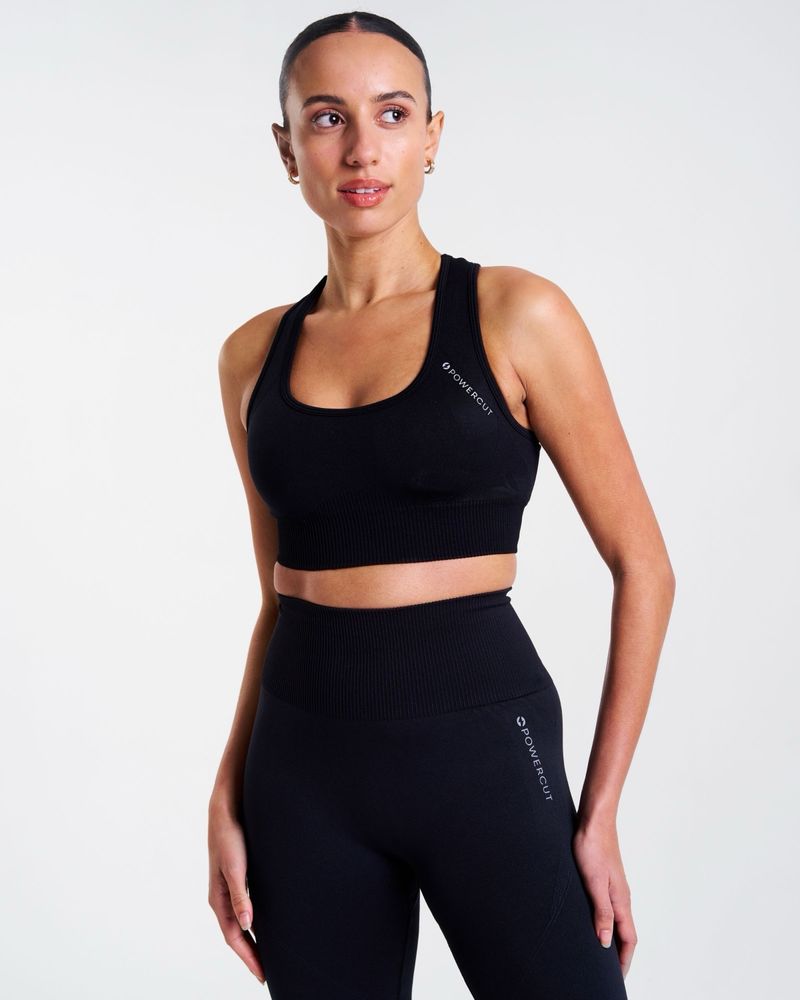POWERCUT SOLID Seamless Sports Bra Black
