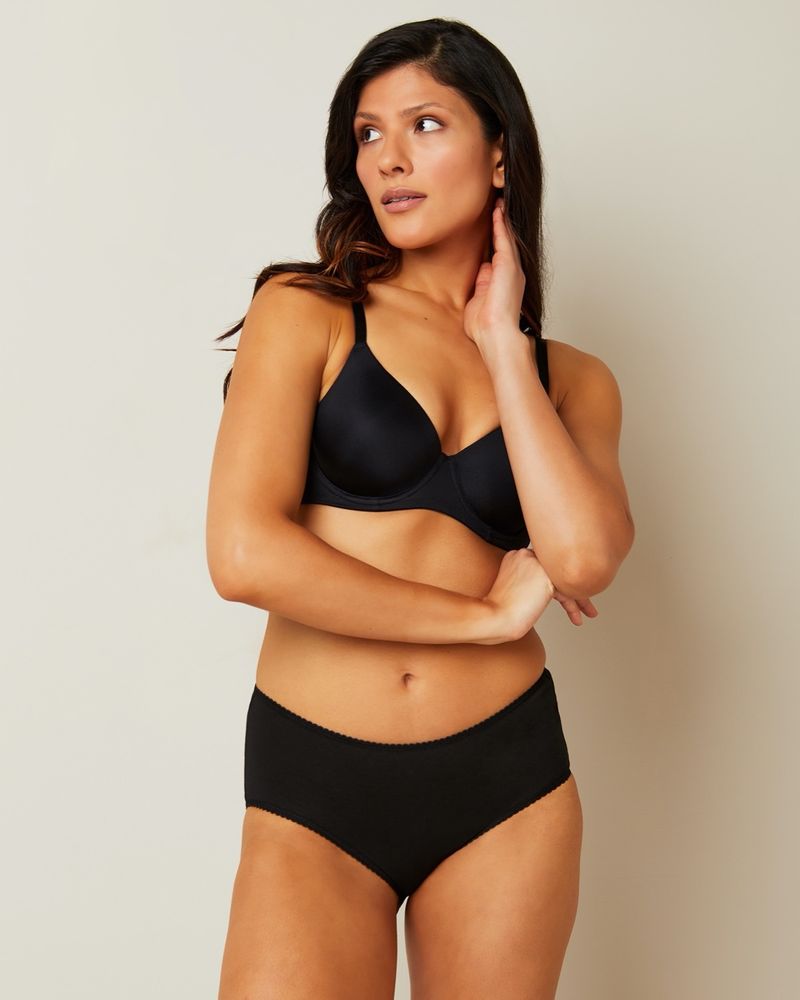 Plain Cotton Rich Midi Briefs - Pack of 5