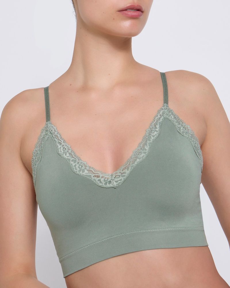 Lace Trim Seamless Bralette