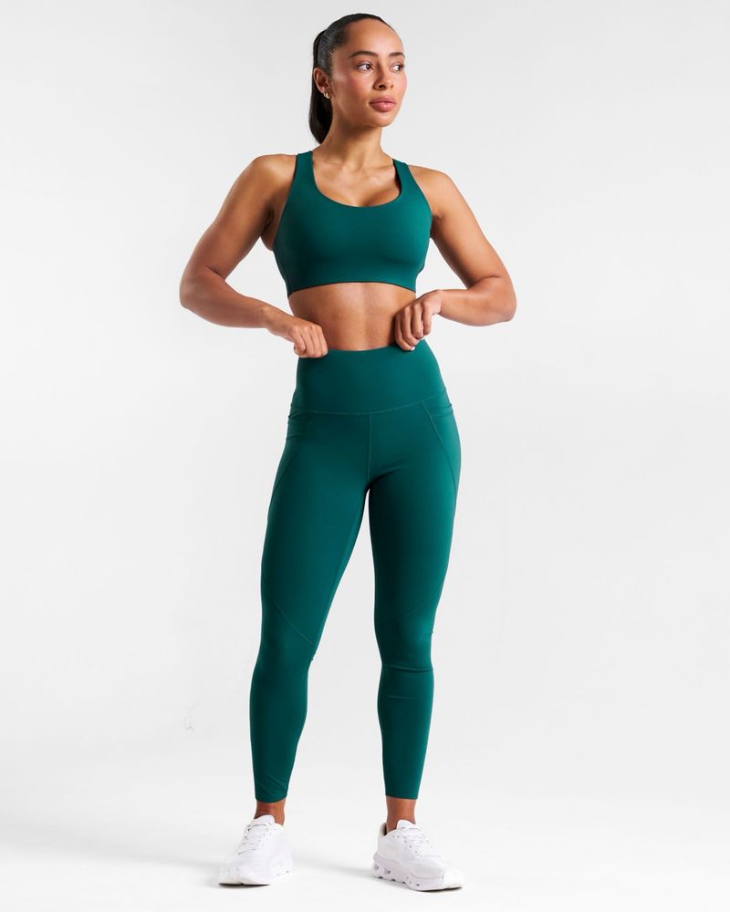 POWERCUT Sculpt Medium Support Sports Bra Dark Teal