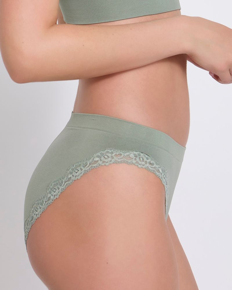 Seamless Lace High Leg Briefs