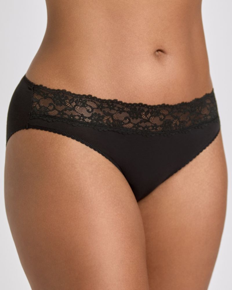Lace Top Cotton High Leg Brief - Pack Of 5