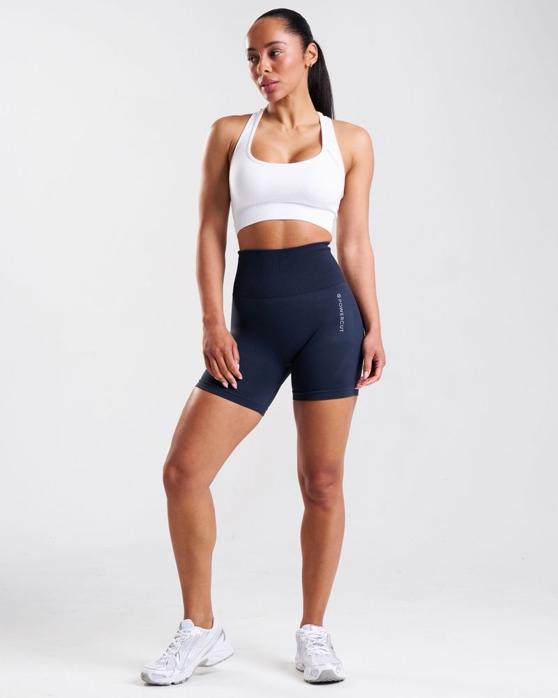 POWERCUT SOLID Seamless Sports Bra White