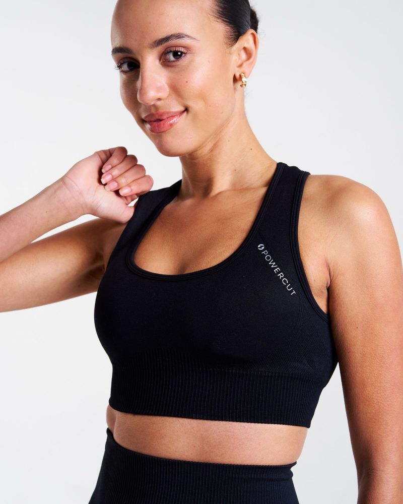 POWERCUT SOLID Seamless Sports Bra Black