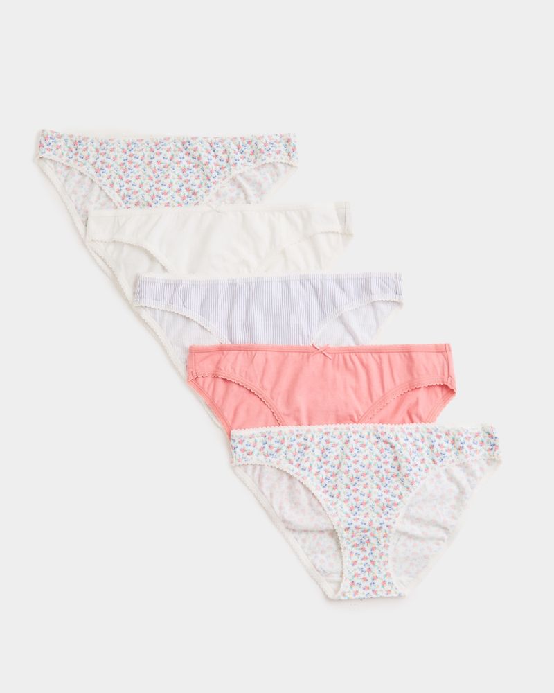 Print Cotton Blend Mini Briefs - Pack Of 5