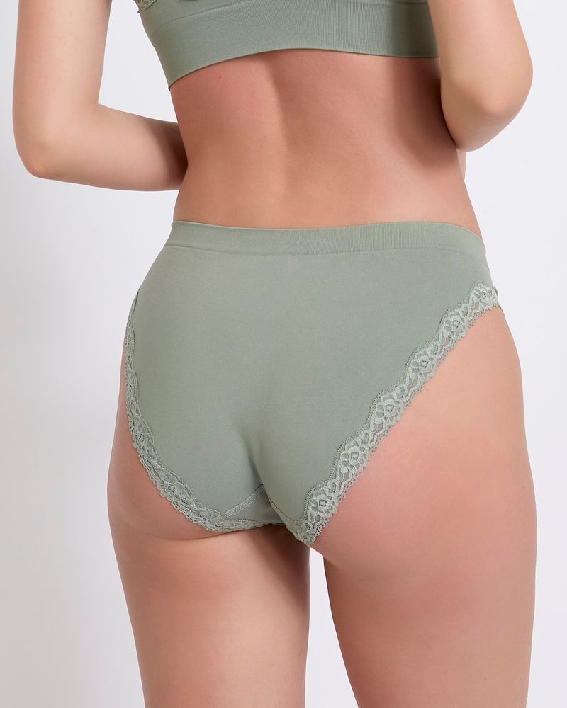 Seamless Lace High Leg Briefs