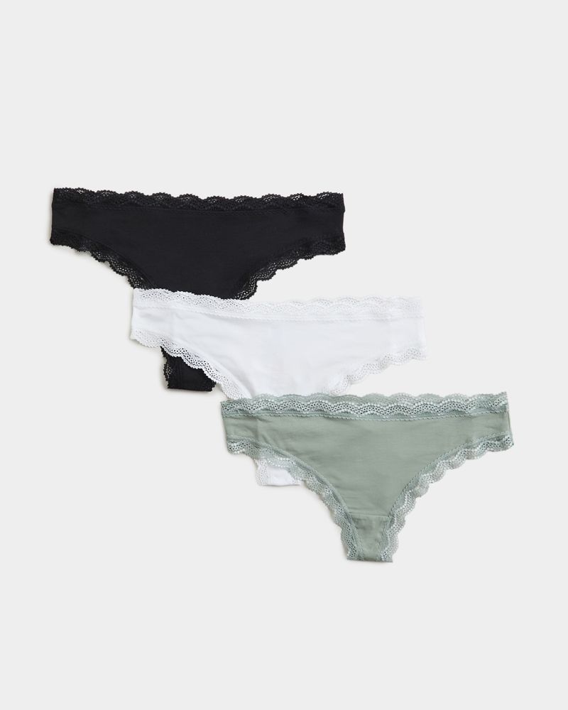 Lace Modal Thong - Pack Of 3
