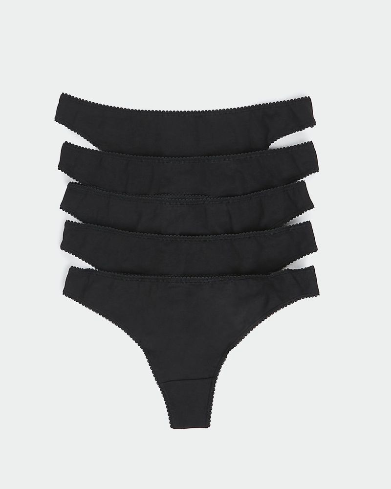 Plain Cotton Rich Thongs - Pack of 5