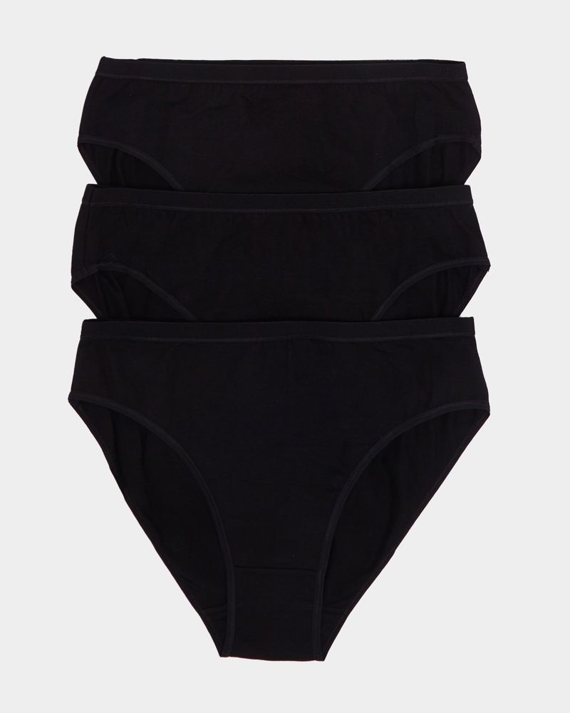 Cotton Rich High Leg Briefs - Pack Of 3