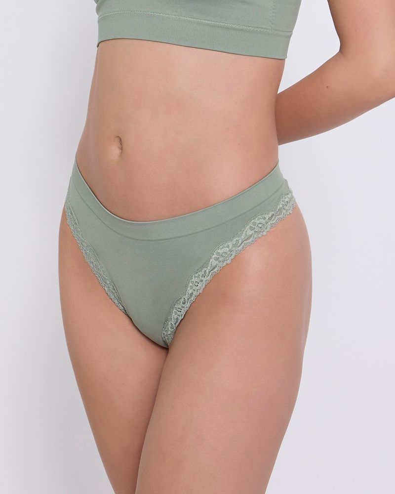 Seamless Lace Thong