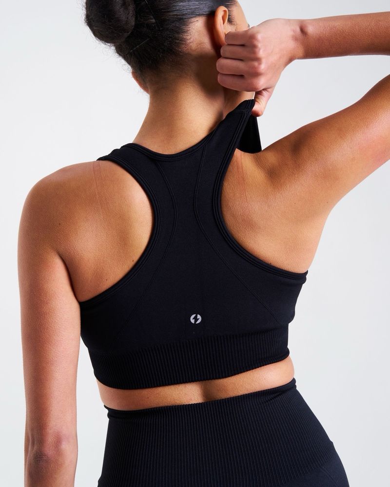 POWERCUT SOLID Seamless Sports Bra Black