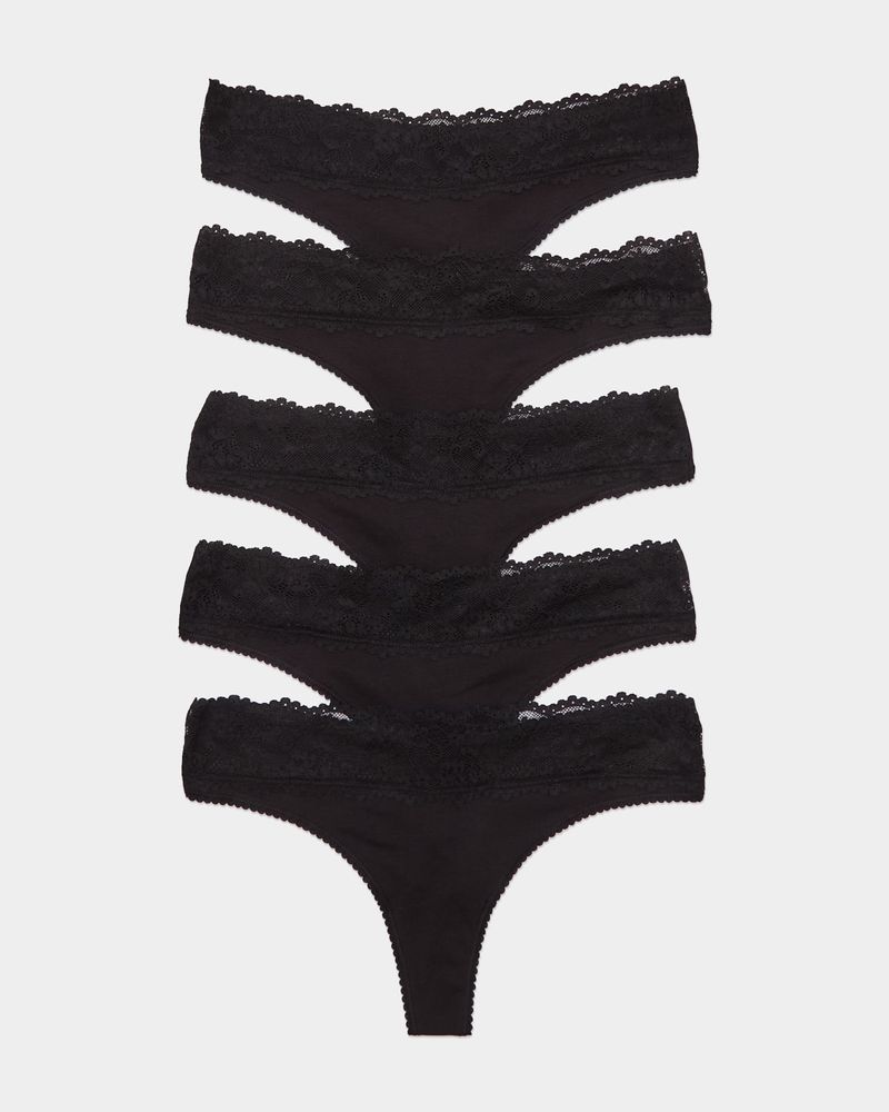 Lace Top Thongs - Pack Of 5
